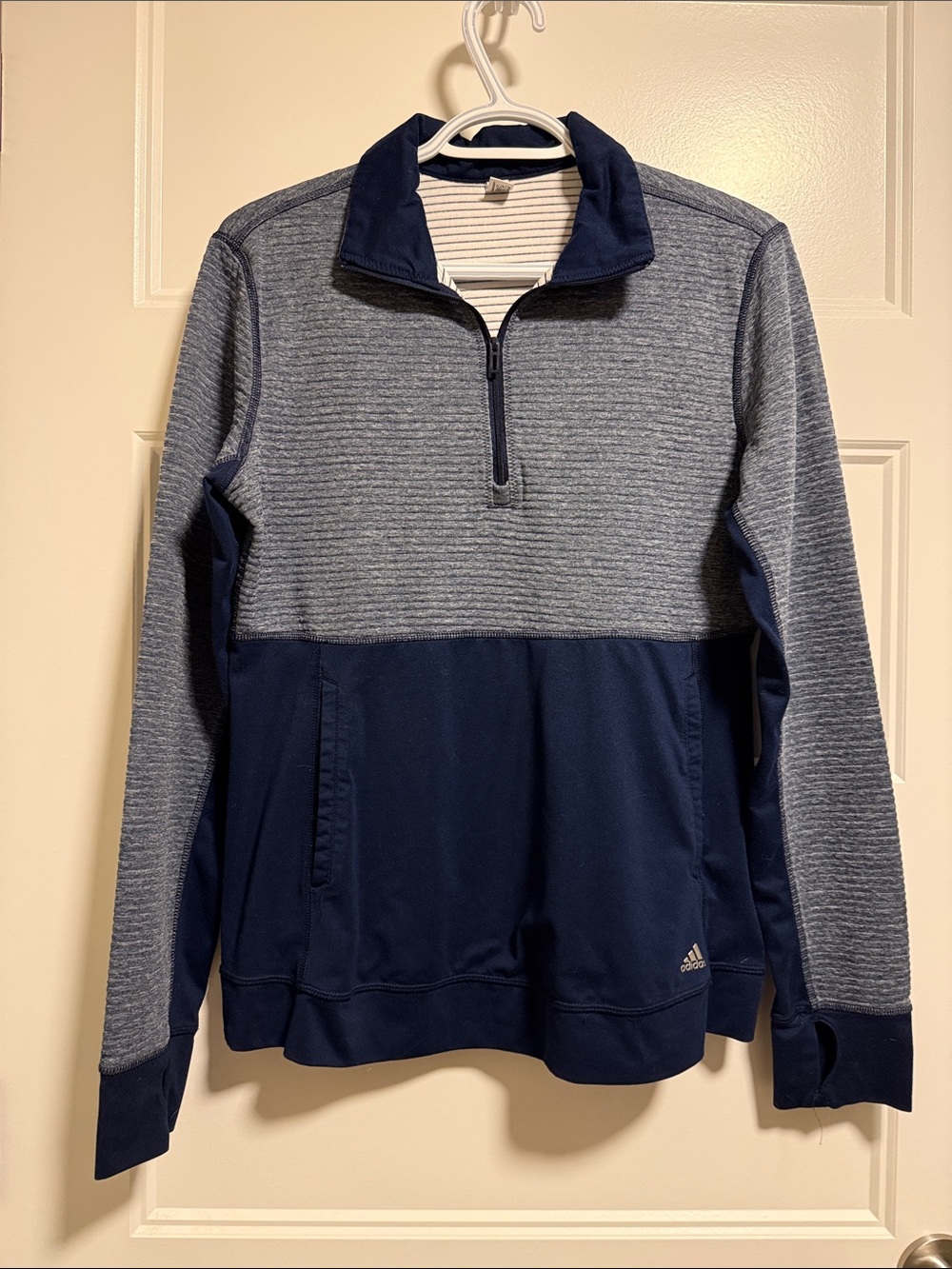 adidas Women’s Navy and Heather Gray Half-Zip Pullover